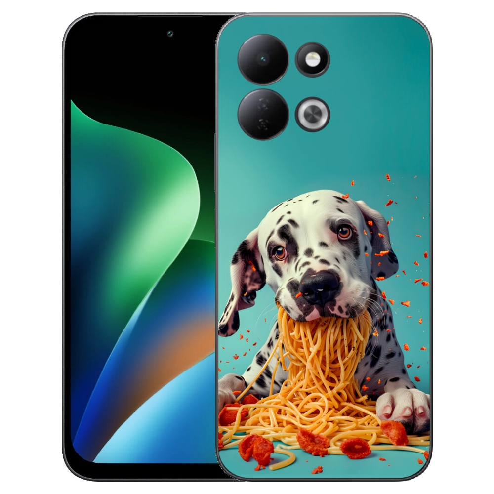 Gelový kryt mmCase na Xiaomi Redmi 17 4G/5G - dalmatin a špagety
