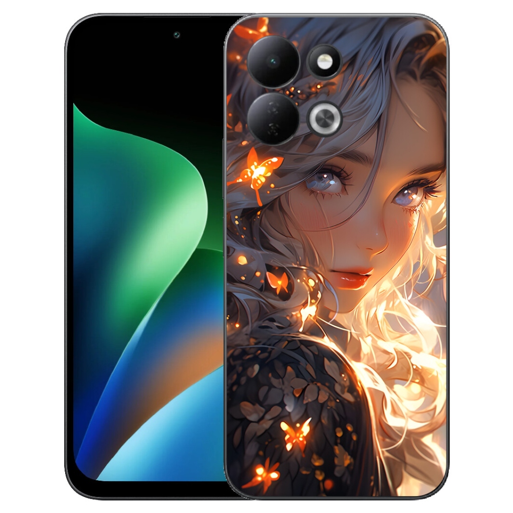 Gelový kryt mmCase na Xiaomi Redmi 17 4G/5G - dívka a motýli