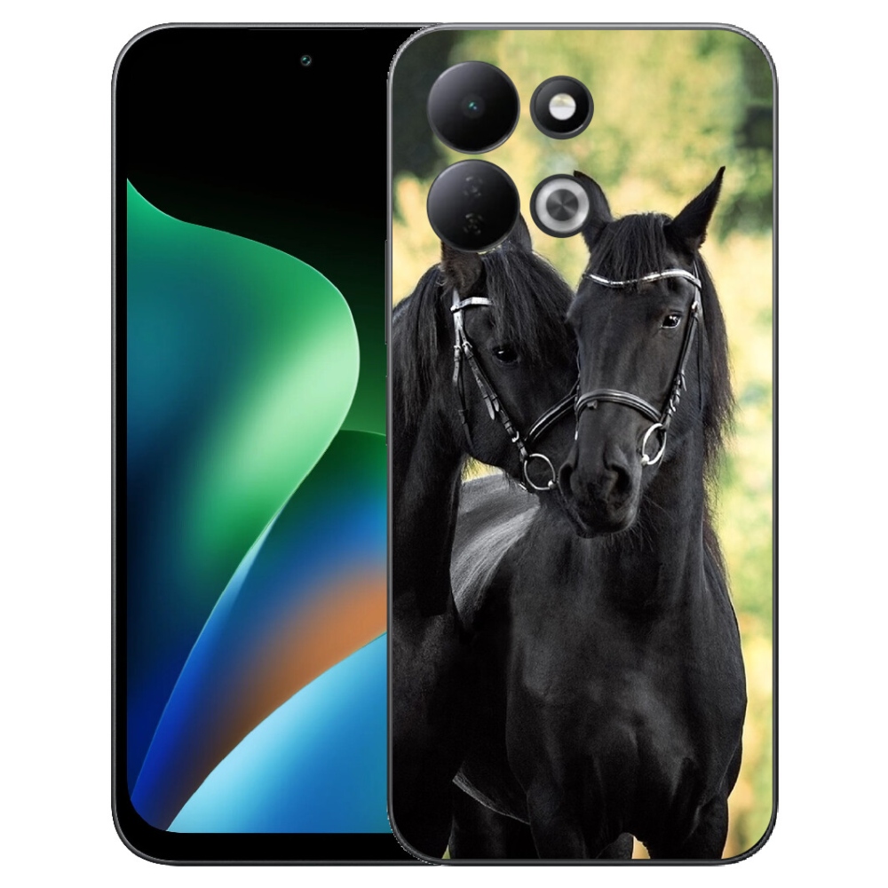 Gelový kryt mmCase na Xiaomi Redmi 17 4G/5G - dva černí koně