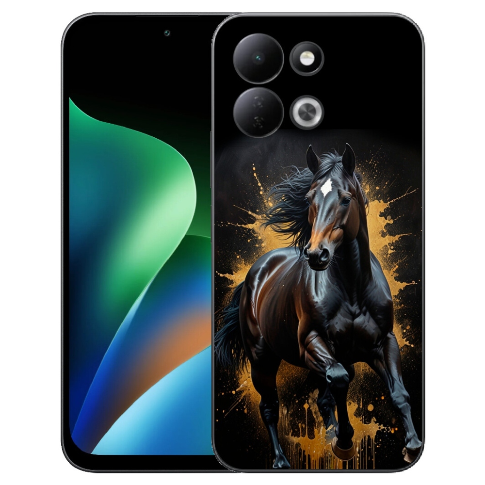 Gelový kryt mmCase na Xiaomi Redmi 17 4G/5G - elegantní černý hřebec