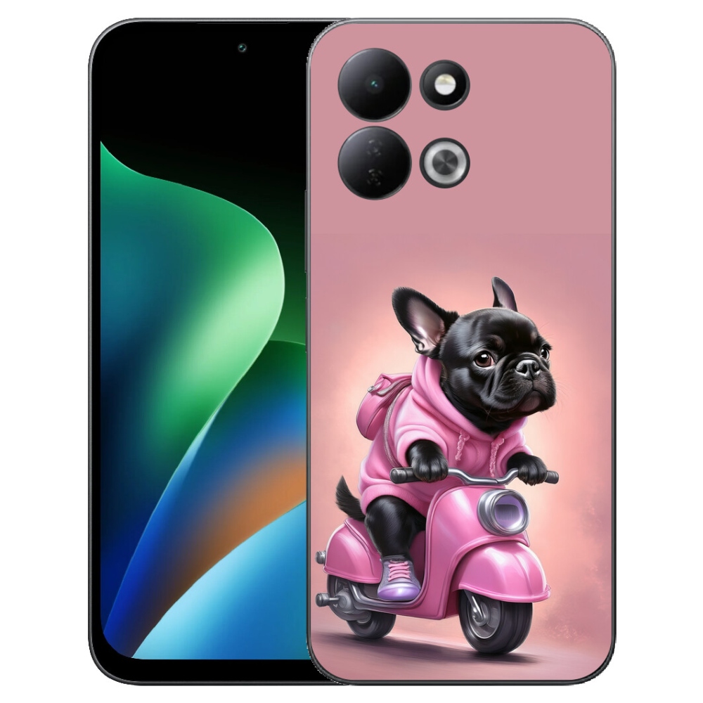 Gelový kryt mmCase na Xiaomi Redmi 17 4G/5G - francouzský buldoček na skútru