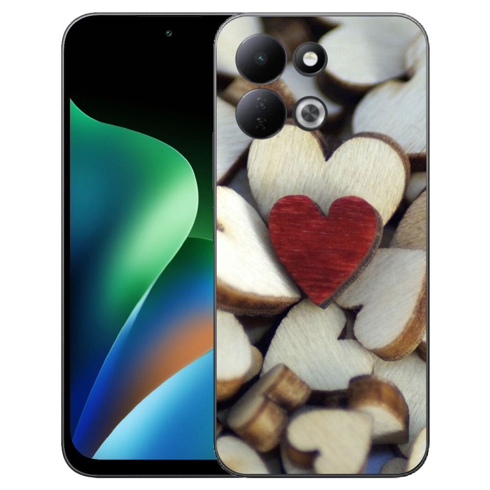 Gelový kryt mmCase na Xiaomi Redmi 17 4G/5G - gravírované červené srdce 