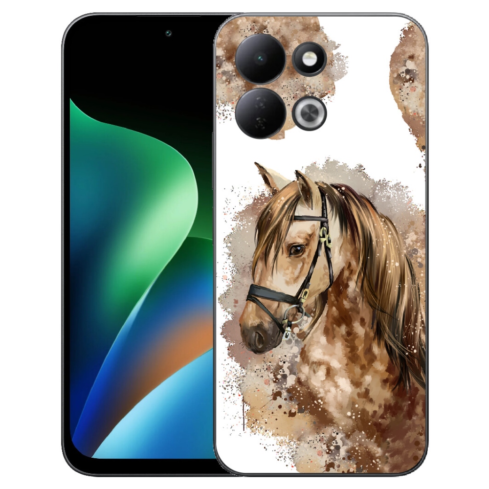 Gelový kryt mmCase na Xiaomi Redmi 17 4G/5G - hnědý kreslený kůň