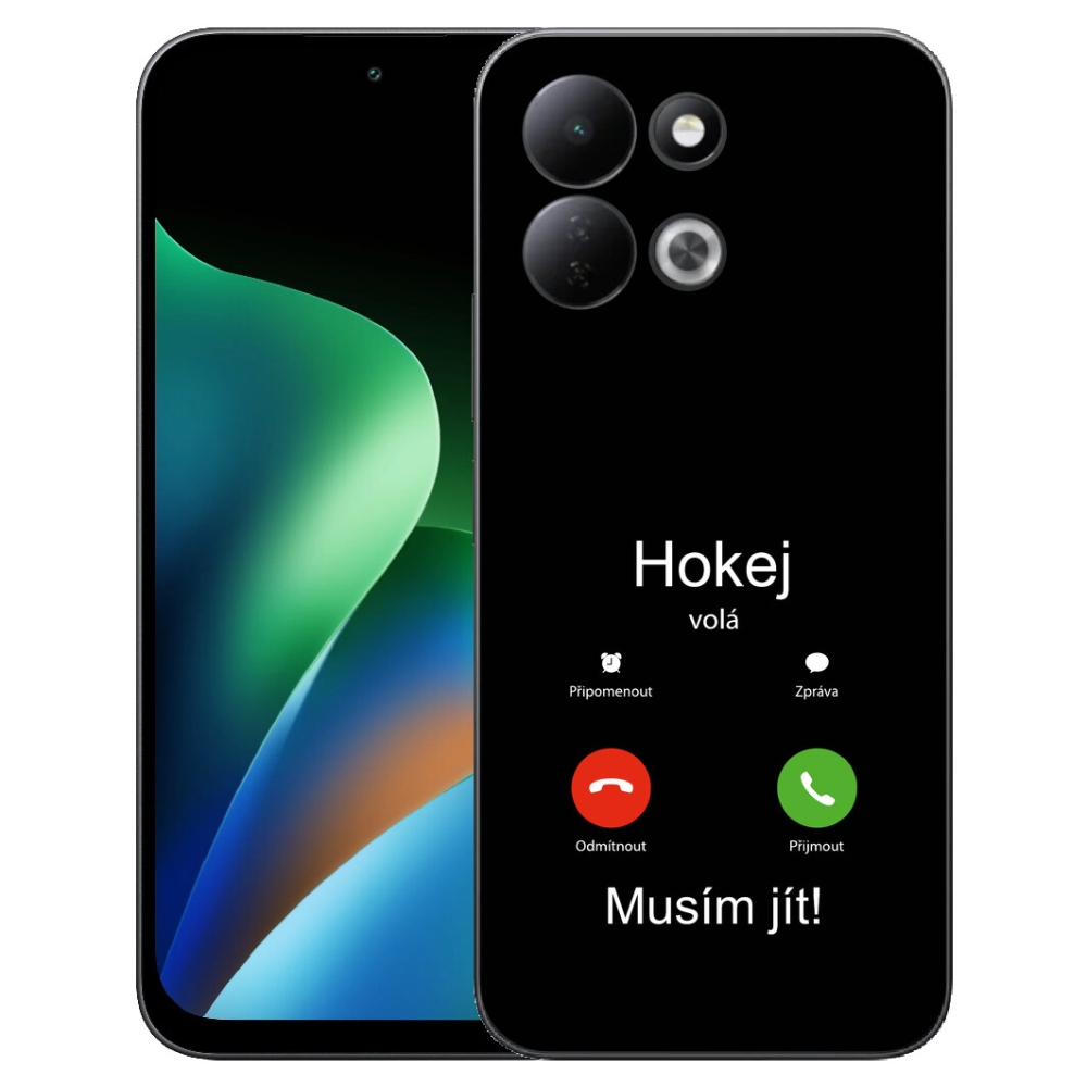 Gelový kryt mmCase na Xiaomi Redmi 17 4G/5G - hokej volá černé pozadí