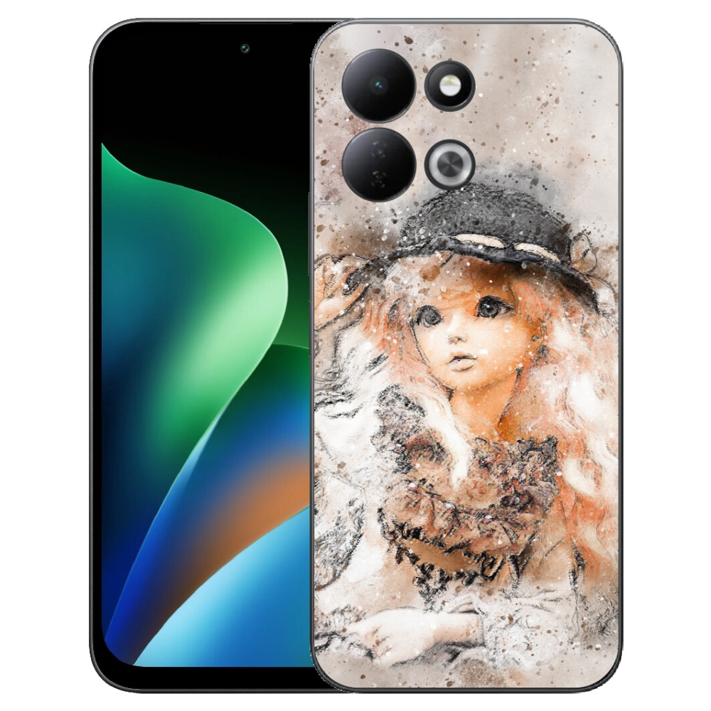 Gelový kryt mmCase na Xiaomi Redmi 17 4G/5G - holčička s kloboukem