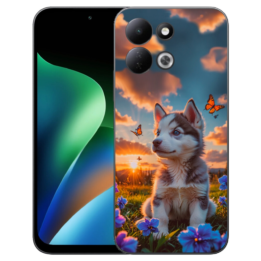 Gelový kryt mmCase na Xiaomi Redmi 17 4G/5G - husky při západu slunce