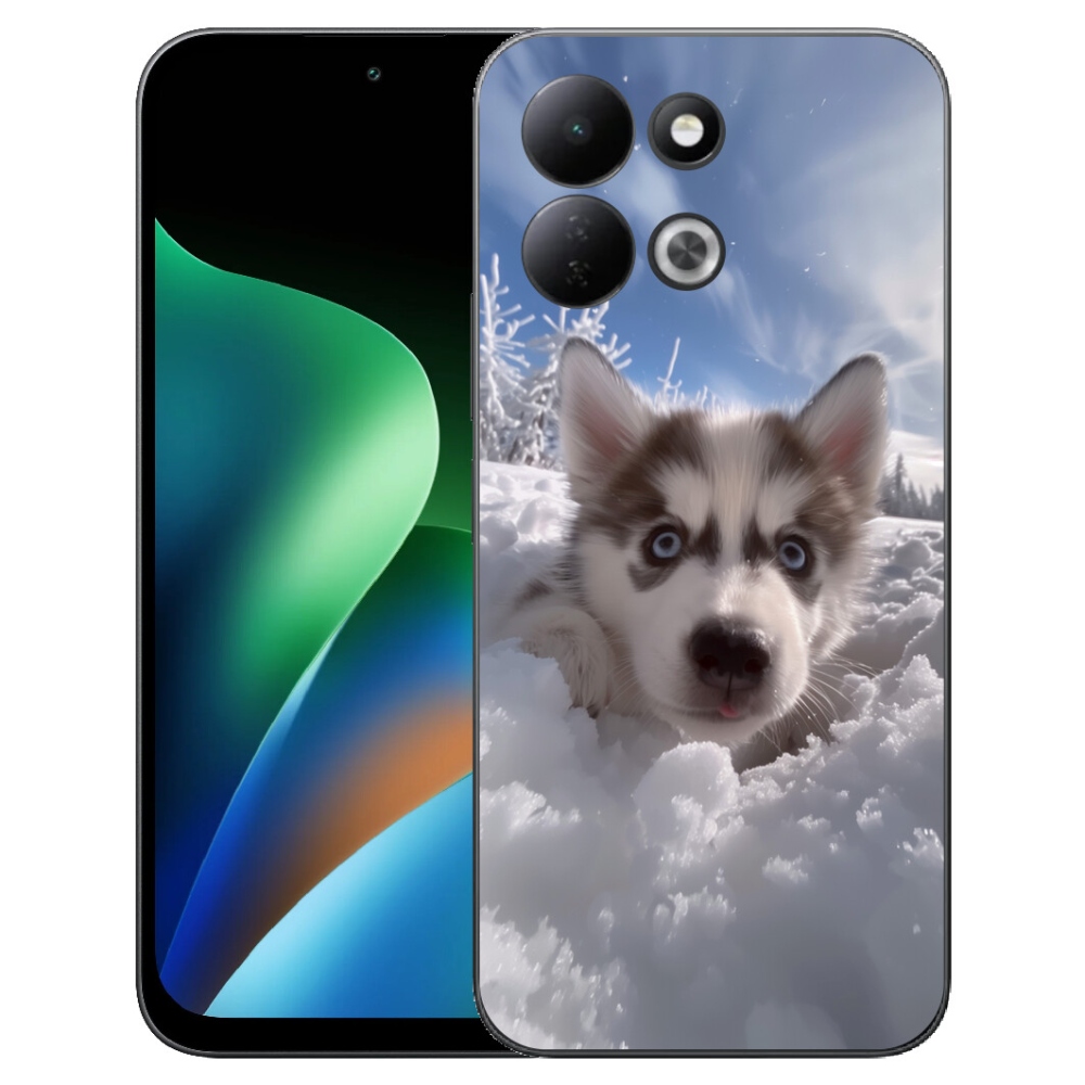 Gelový kryt mmCase na Xiaomi Redmi 17 4G/5G - husky ve sněhu