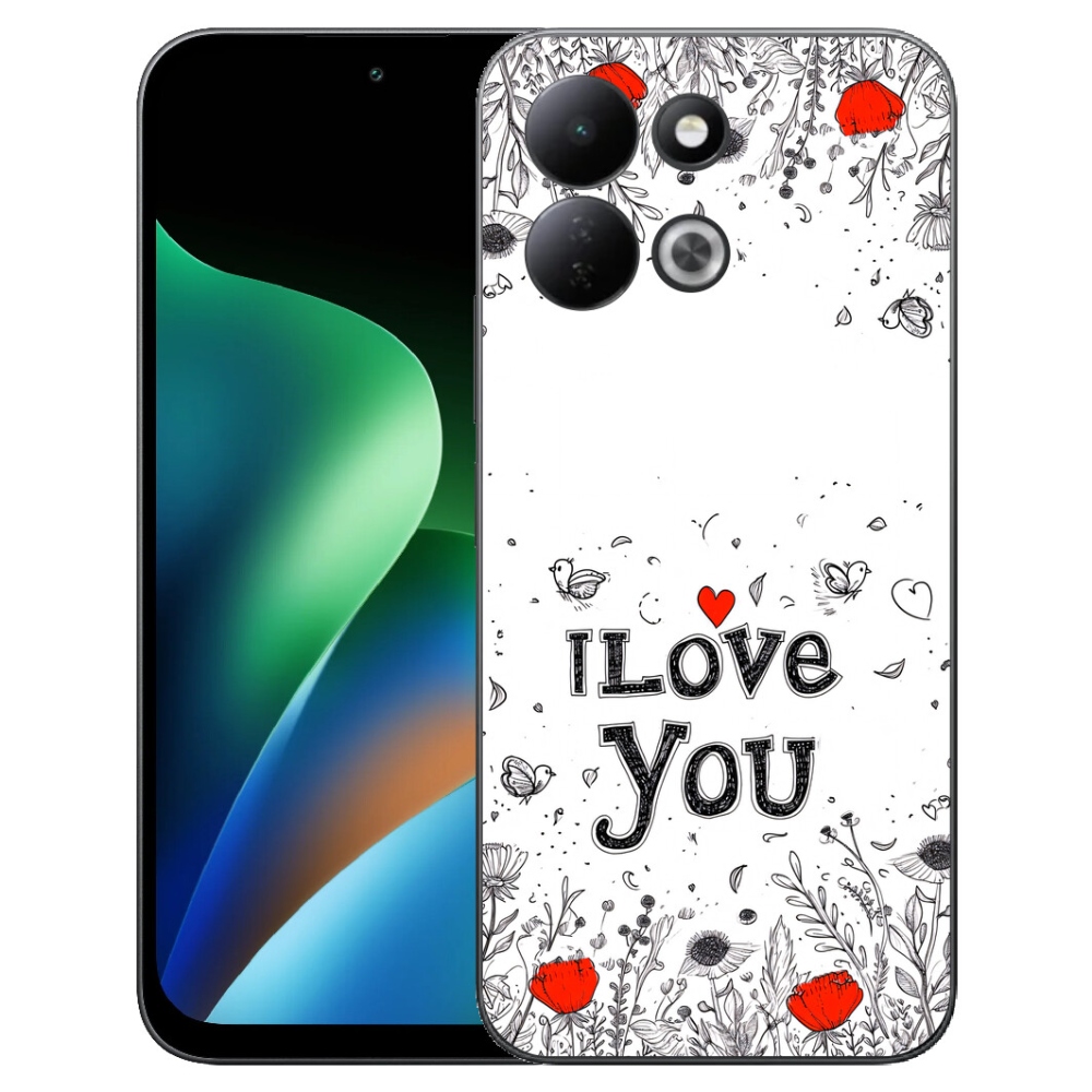 Gelový kryt mmCase na Xiaomi Redmi 17 4G/5G - I love you bílé pozadí