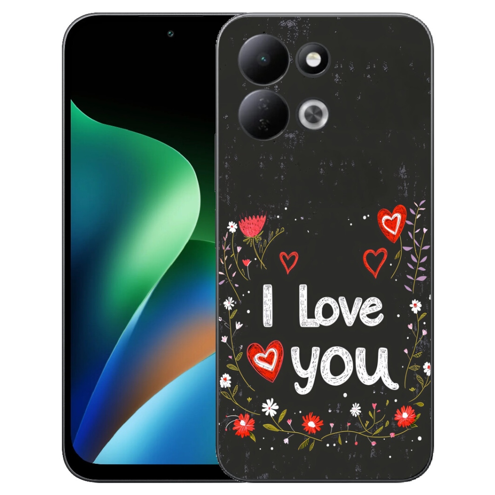 Gelový kryt mmCase na Xiaomi Redmi 17 4G/5G - I love you černé pozadí