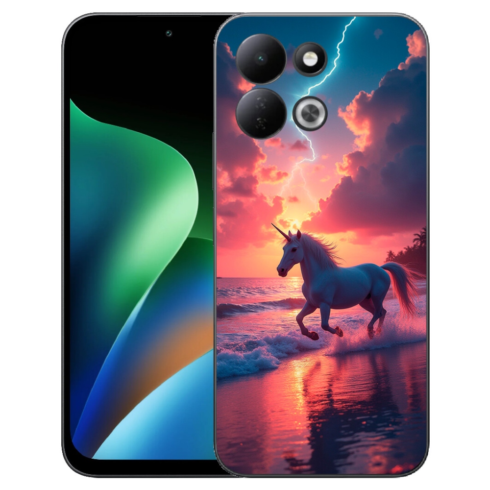 Gelový kryt mmCase na Xiaomi Redmi 17 4G/5G - jednorožec na pláži