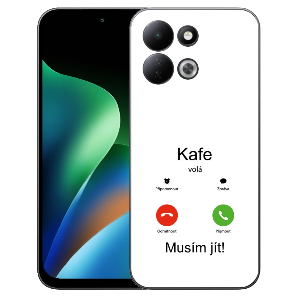 Gelový kryt mmCase na Xiaomi Redmi 17 4G/5G - kafe volá bílé pozadí