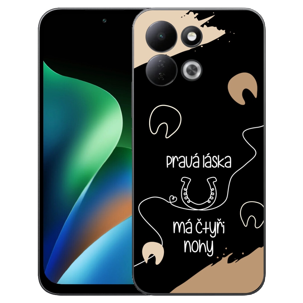 Gelový kryt mmCase na Xiaomi Redmi 17 4G/5G - koňský motiv černé pozadí