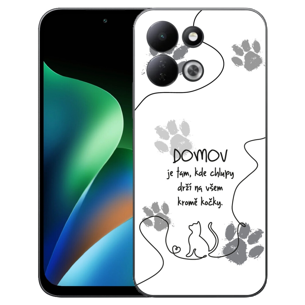 Gelový kryt mmCase na Xiaomi Redmi 17 4G/5G - kočičí motiv bílé pozadí