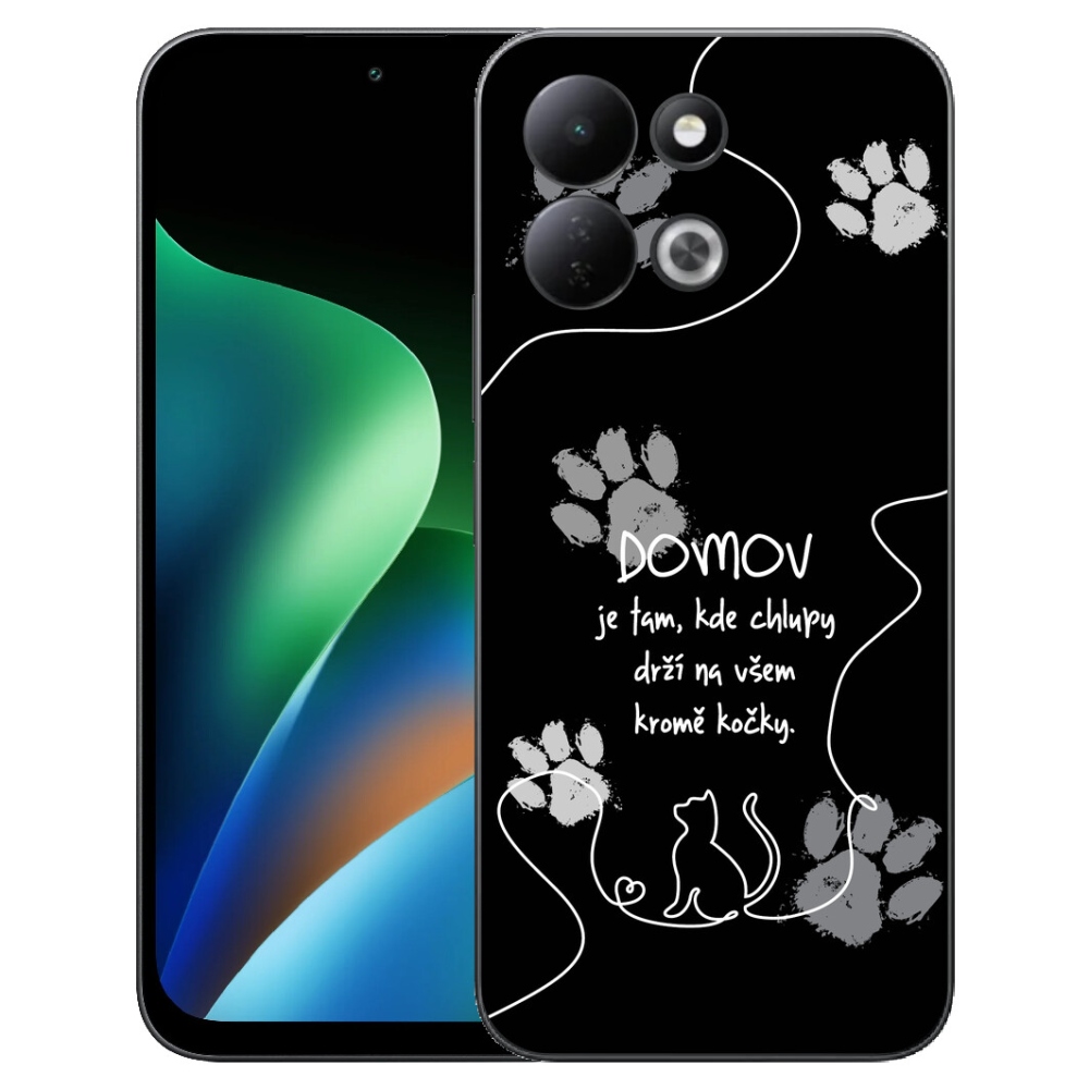 Gelový kryt mmCase na Xiaomi Redmi 17 4G/5G - kočičí motiv černé pozadí