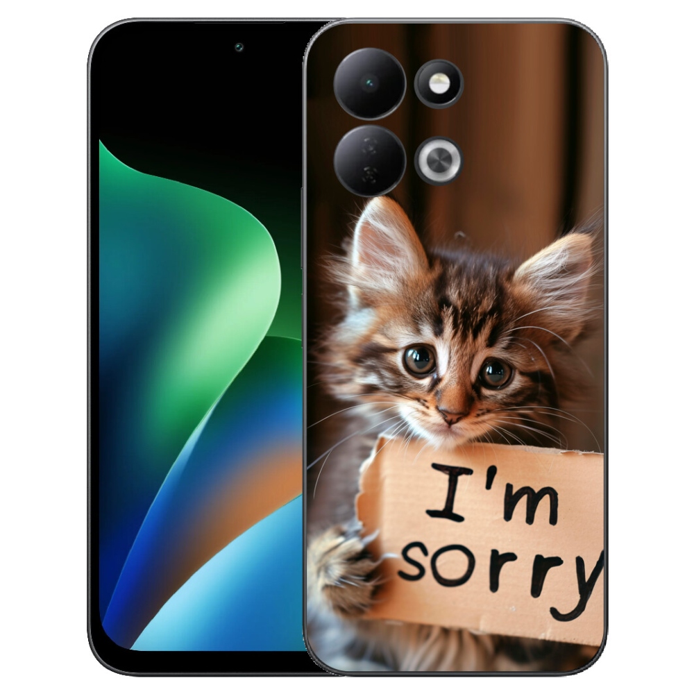 Gelový kryt mmCase na Xiaomi Redmi 17 4G/5G - kočíčí omluva