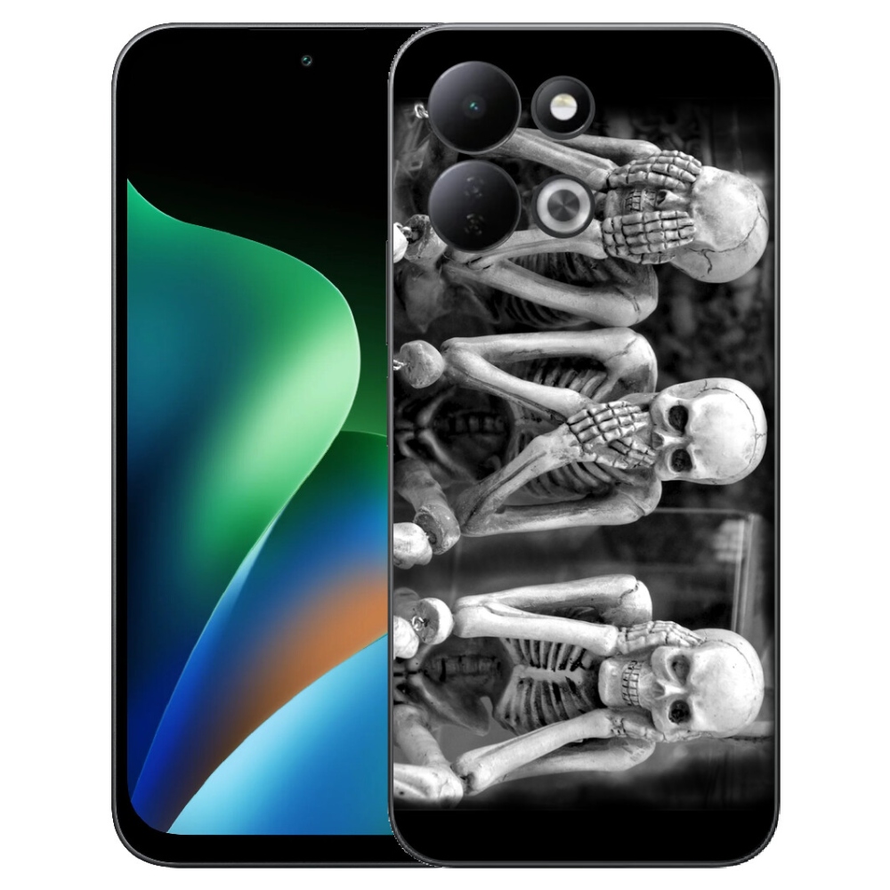 Gelový kryt mmCase na Xiaomi Redmi 17 4G/5G - kostlivci