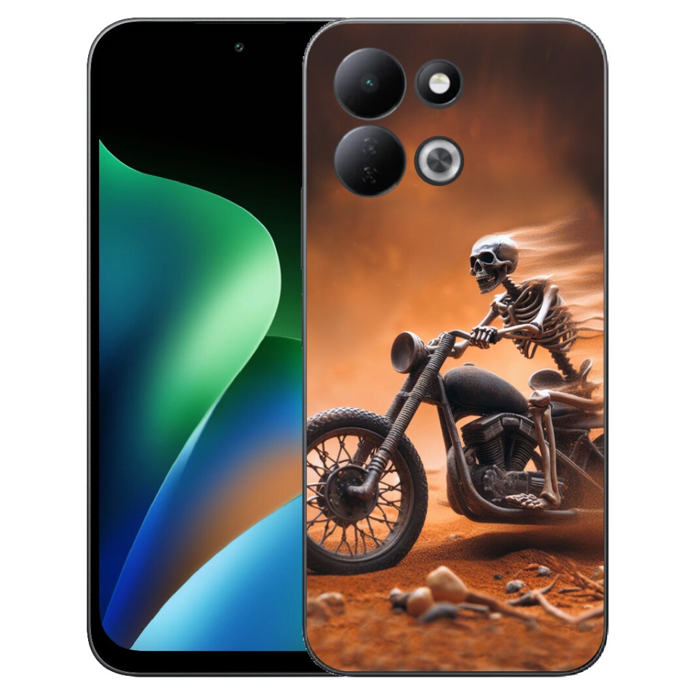 Gelový kryt mmCase na Xiaomi Redmi 17 4G/5G - kostra na motorce