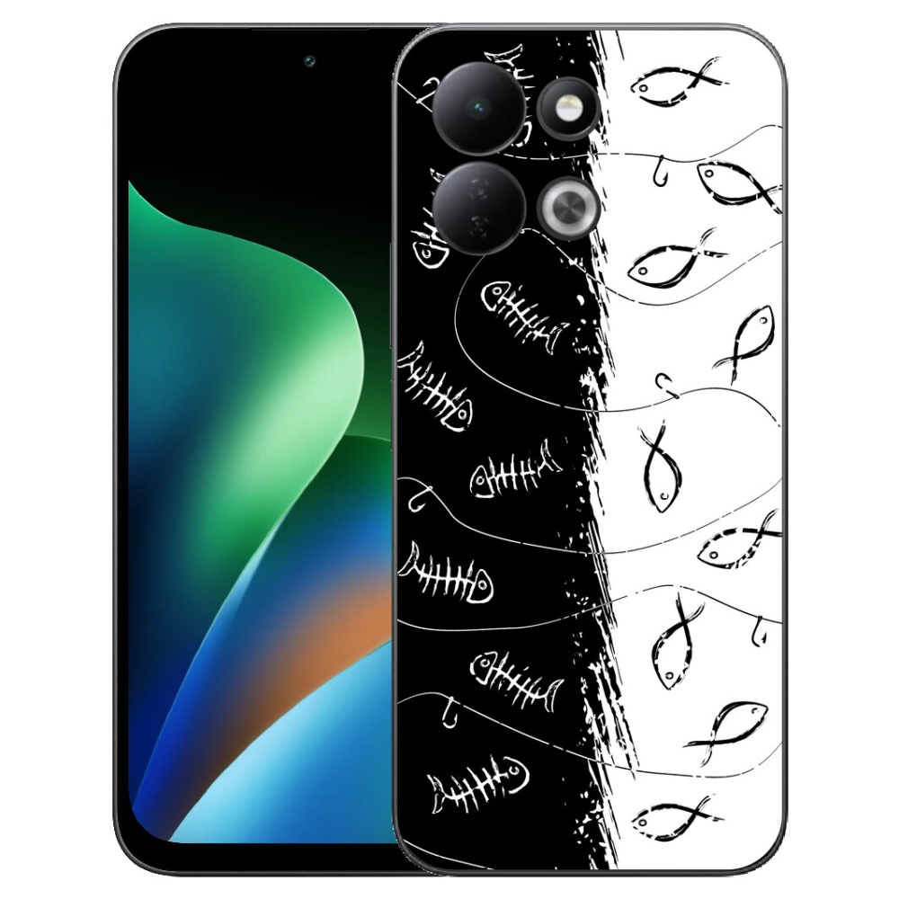 Gelový kryt mmCase na Xiaomi Redmi 17 4G/5G - kostry a rybky