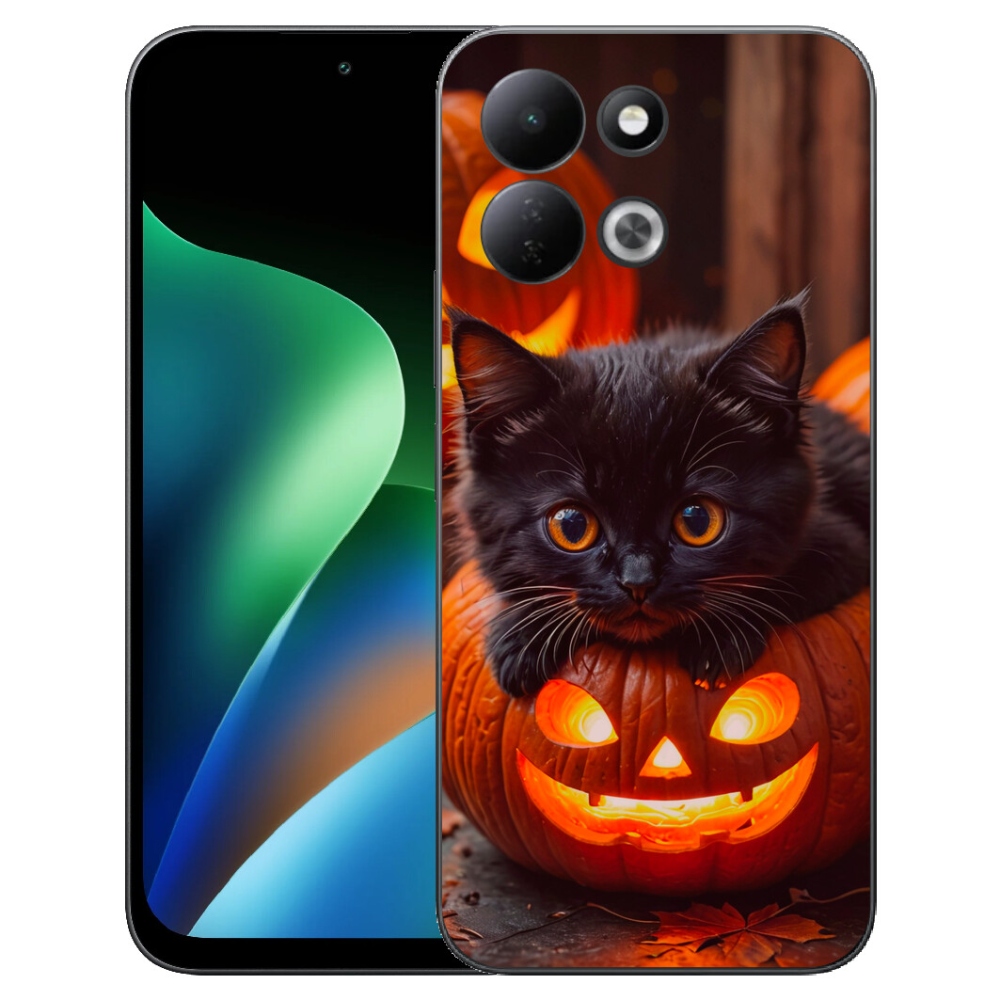 Gelový kryt mmCase na Xiaomi Redmi 17 4G/5G - kotě a dýně