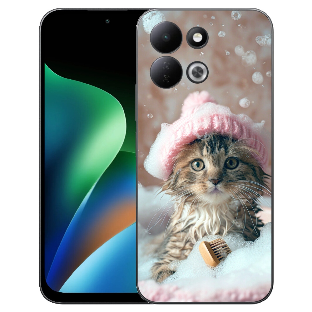 Gelový kryt mmCase na Xiaomi Redmi 17 4G/5G - kotě a koupel