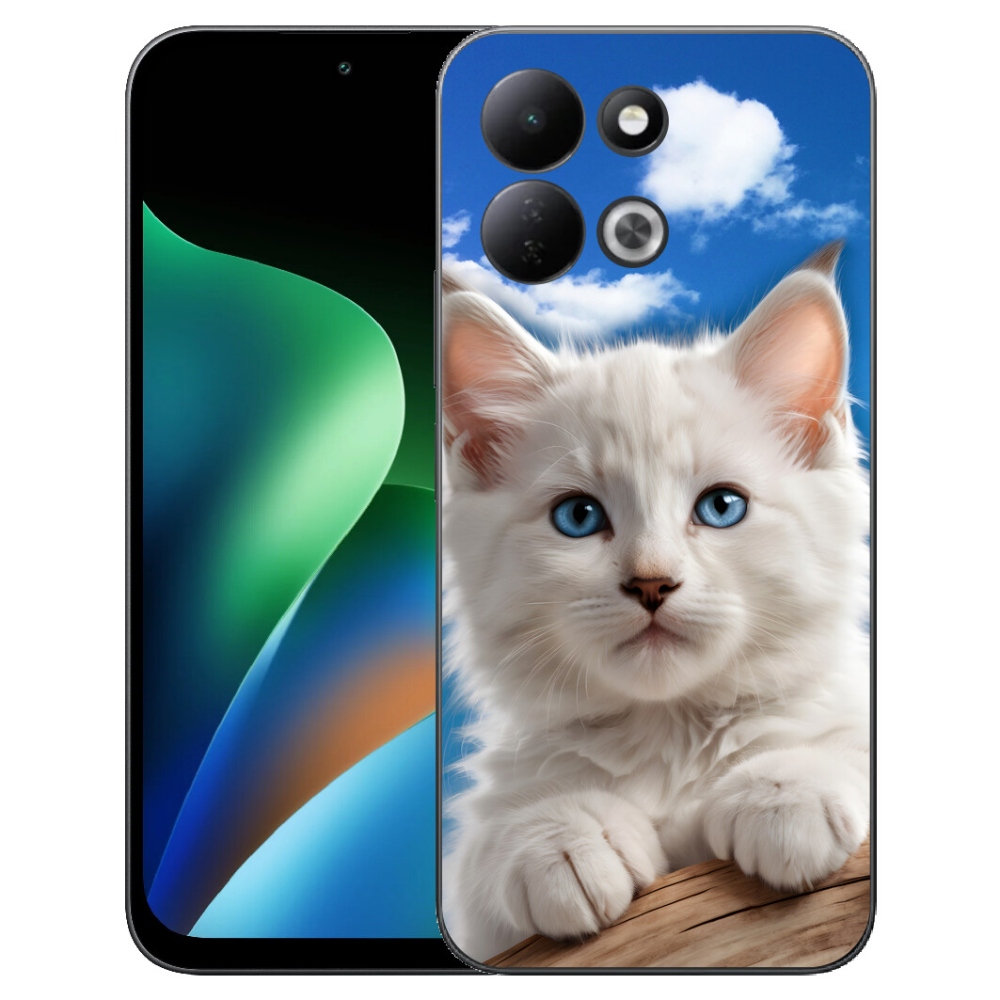 Gelový kryt mmCase na Xiaomi Redmi 17 4G/5G - kotě a oblaka