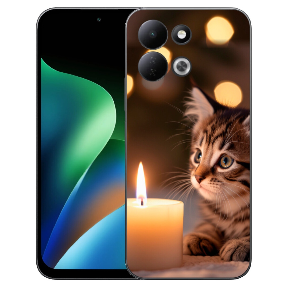 Gelový kryt mmCase na Xiaomi Redmi 17 4G/5G - kotě a svíčka