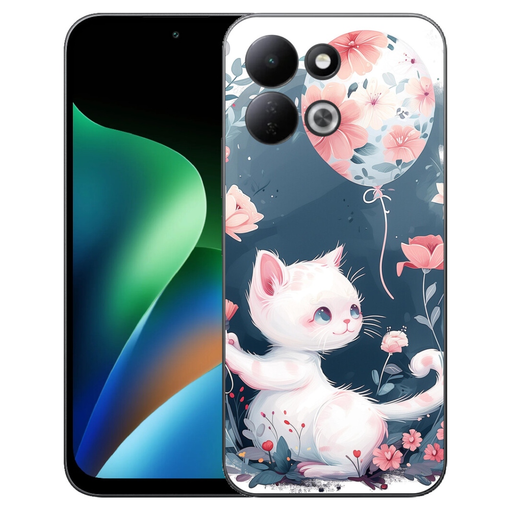 Gelový kryt mmCase na Xiaomi Redmi 17 4G/5G - kotě s balónkem