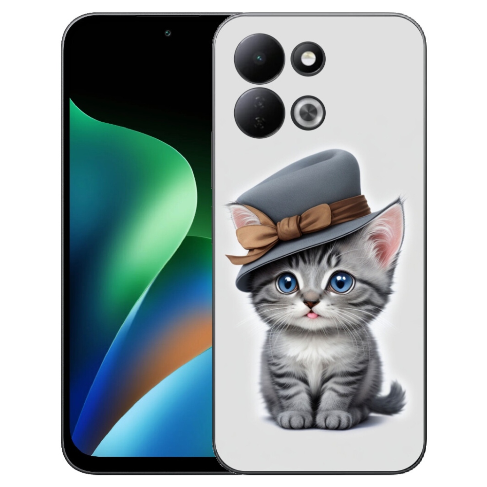Gelový kryt mmCase na Xiaomi Redmi 17 4G/5G - kotě s kloboukem