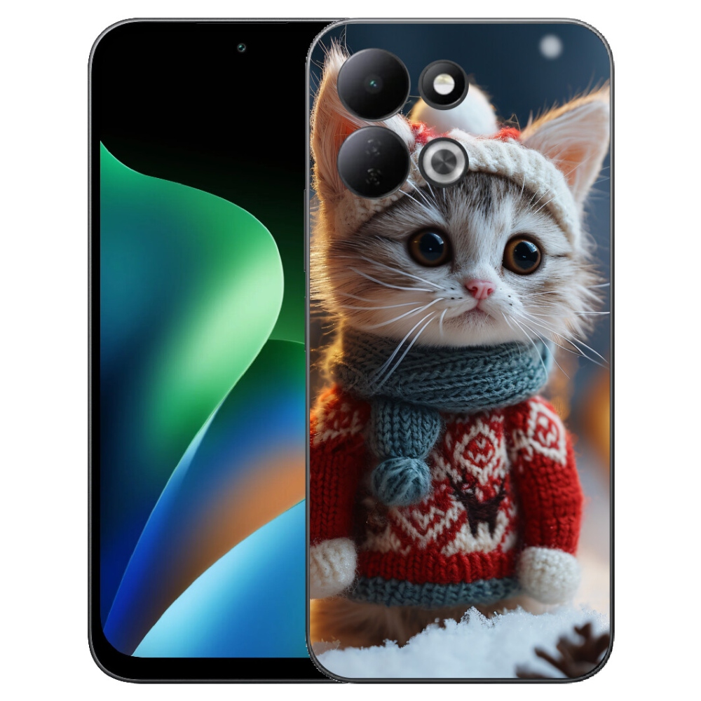 Gelový kryt mmCase na Xiaomi Redmi 17 4G/5G - kotě ve svetru