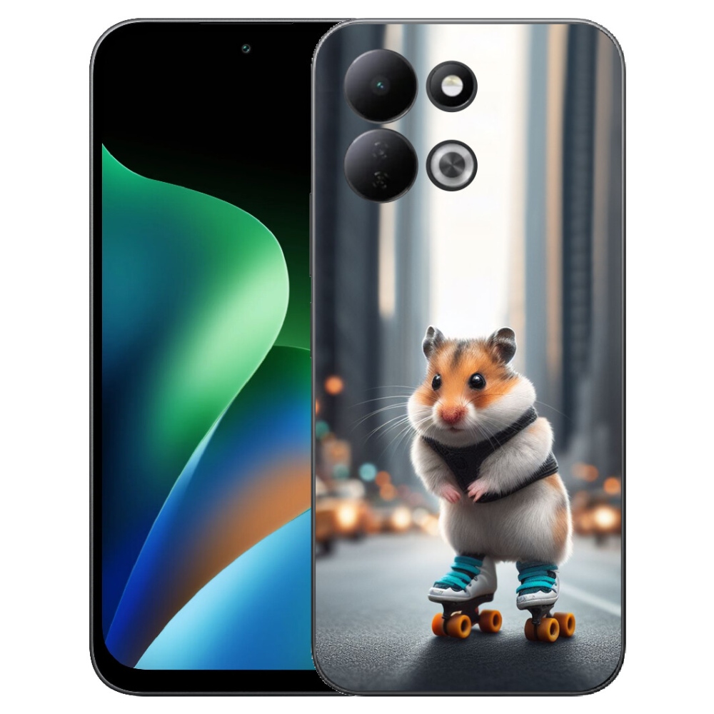 Gelový kryt mmCase na Xiaomi Redmi 17 4G/5G - křeček na bruslích