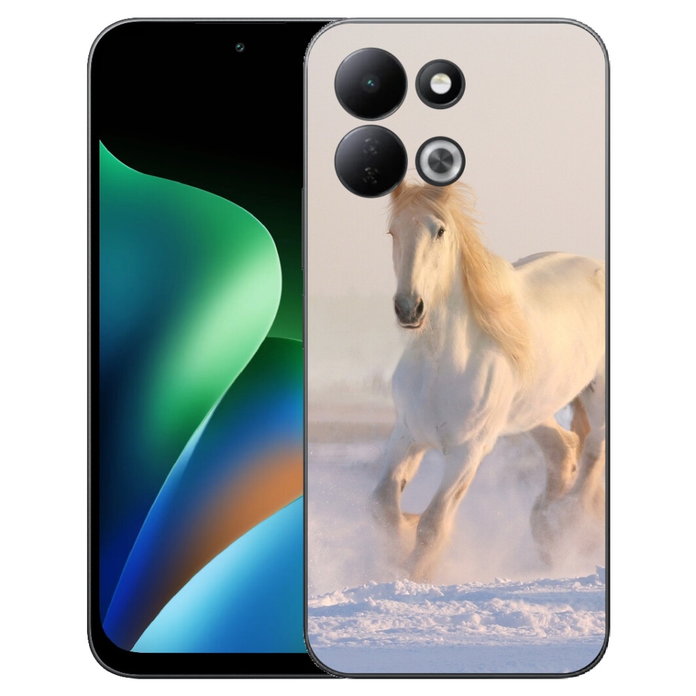 Gelový kryt mmCase na Xiaomi Redmi 17 4G/5G - kůň ve sněhu