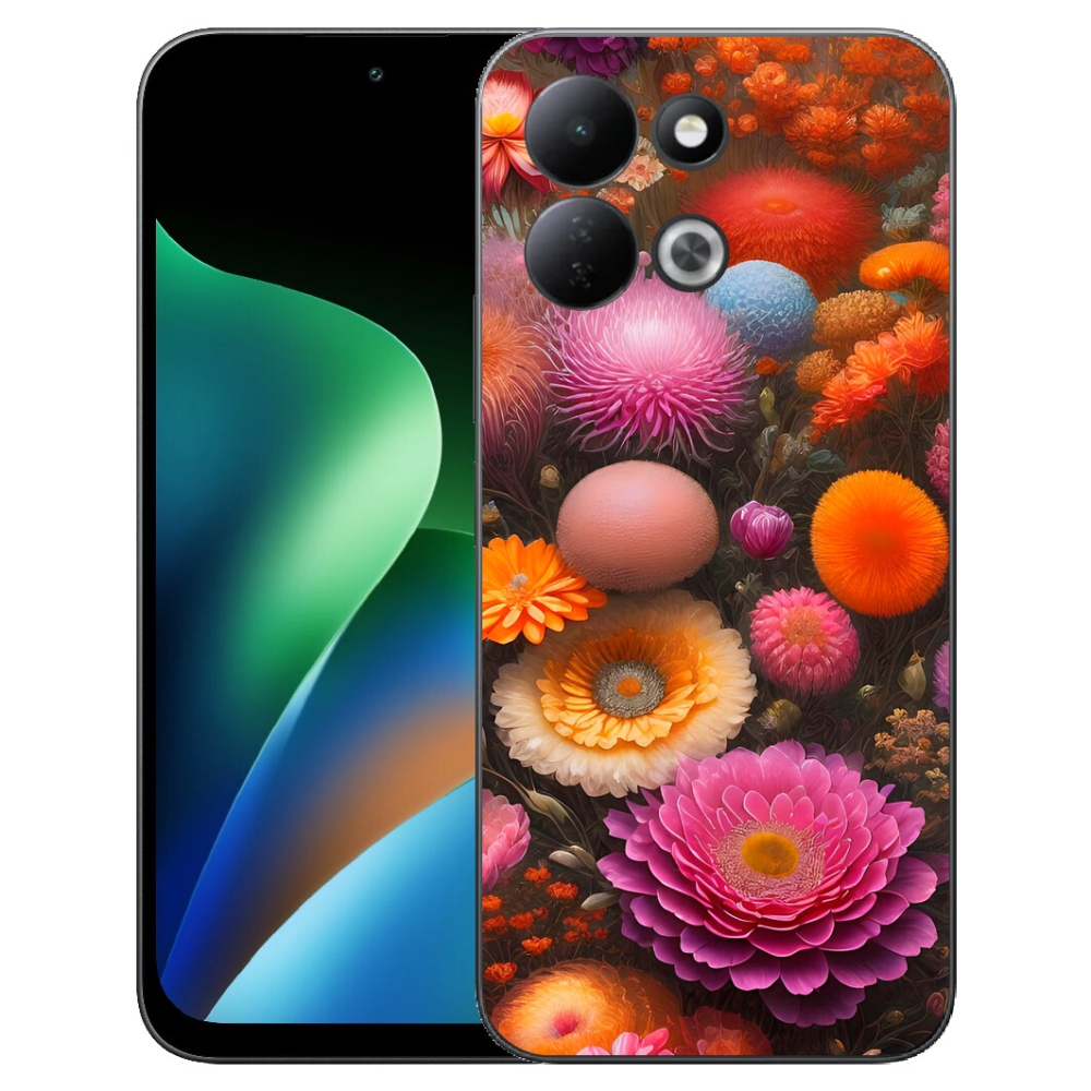 Gelový kryt mmCase na Xiaomi Redmi 17 4G/5G - květinová kompozice