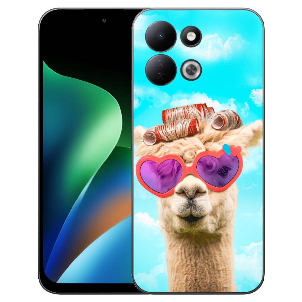 Gelový kryt mmCase na Xiaomi Redmi 17 4G/5G - lama s brýlemi