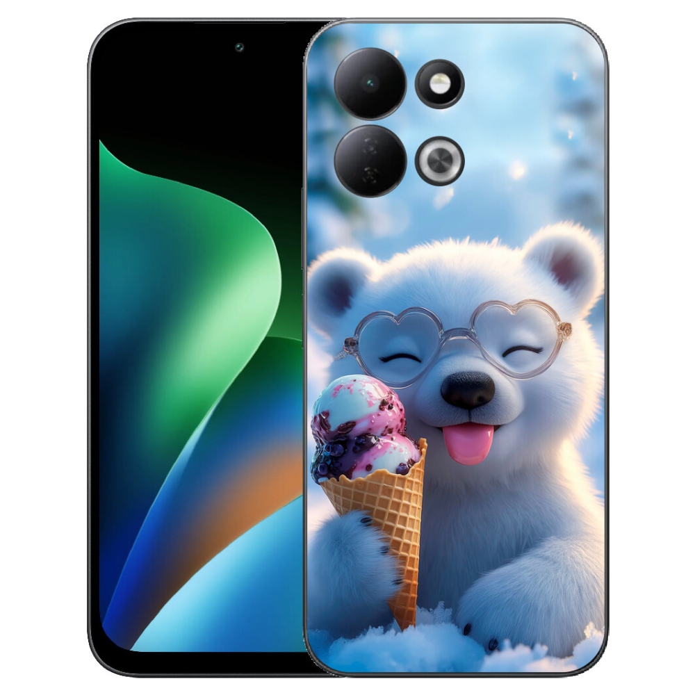 Gelový kryt mmCase na Xiaomi Redmi 17 4G/5G - medvídek se zmrzlinou