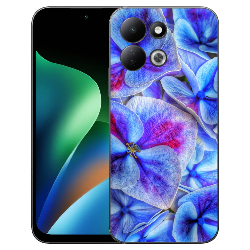Gelový kryt mmCase na Xiaomi Redmi 17 4G/5G - modré květy 1