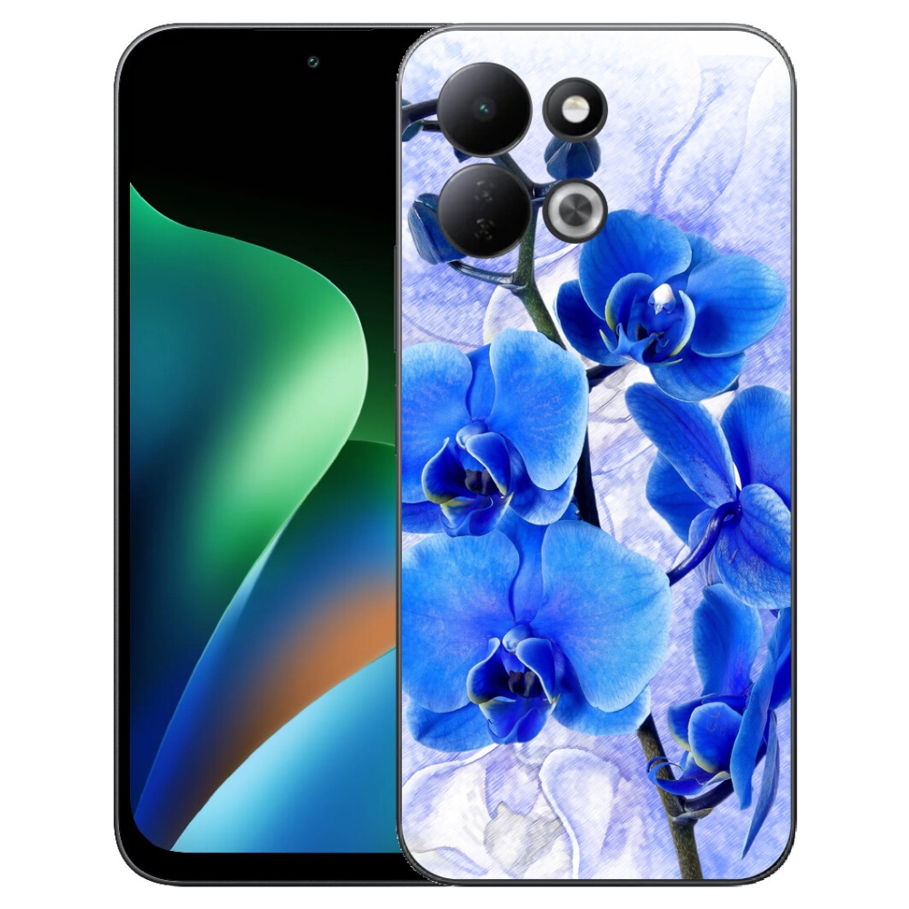 Gelový kryt mmCase na Xiaomi Redmi 17 4G/5G - modré květy