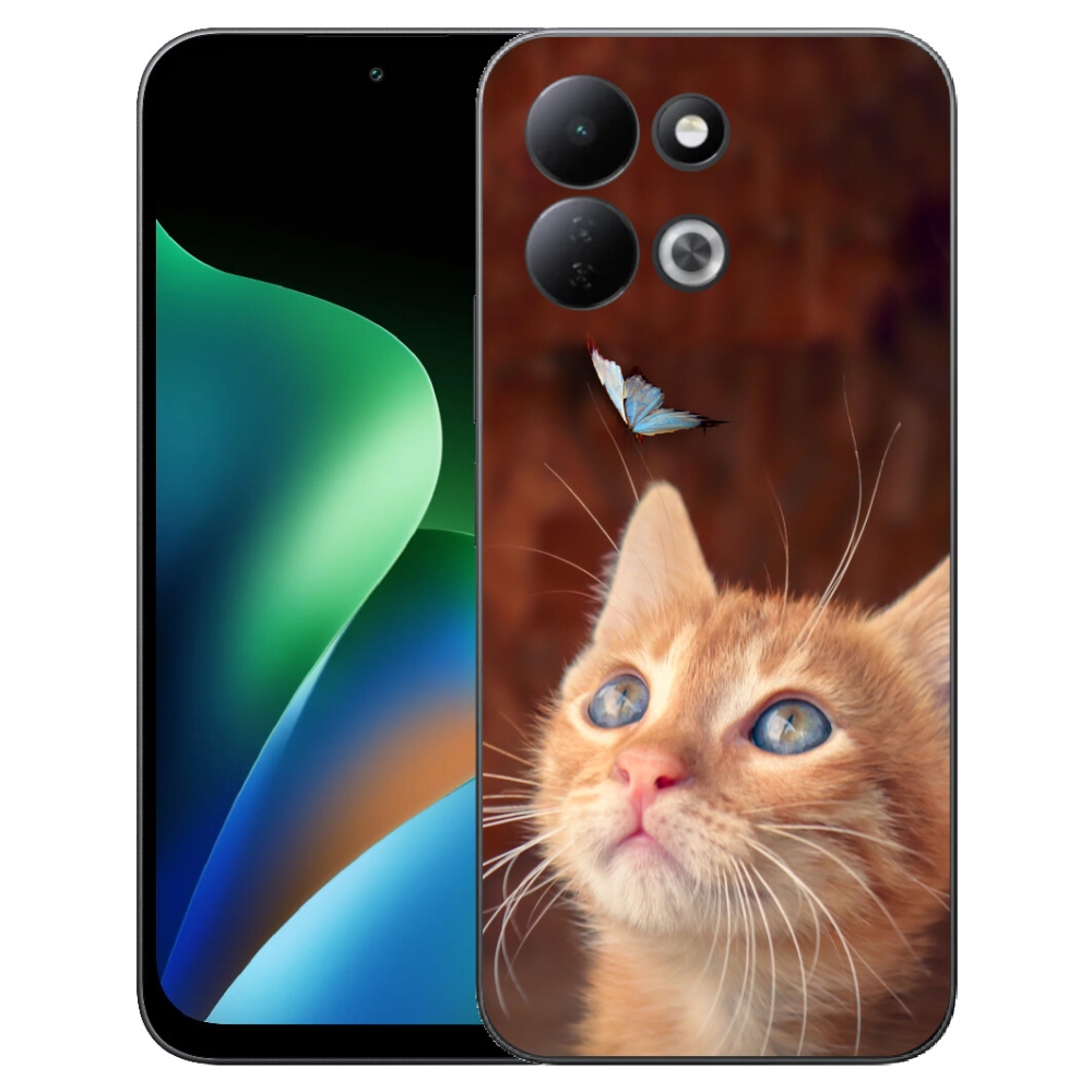 Gelový kryt mmCase na Xiaomi Redmi 17 4G/5G - motýl a kotě