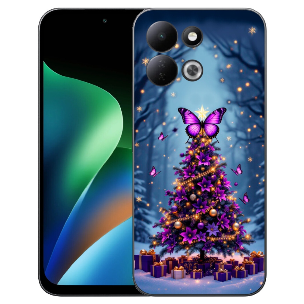 Gelový kryt mmCase na Xiaomi Redmi 17 4G/5G - motýlí vánoční stromek