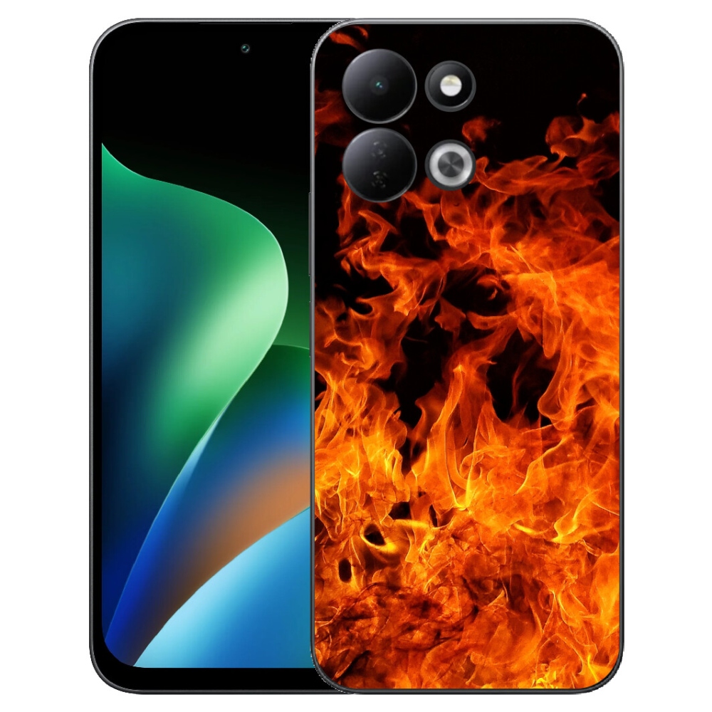 Gelový kryt mmCase na Xiaomi Redmi 17 4G/5G - muzikant a oheň