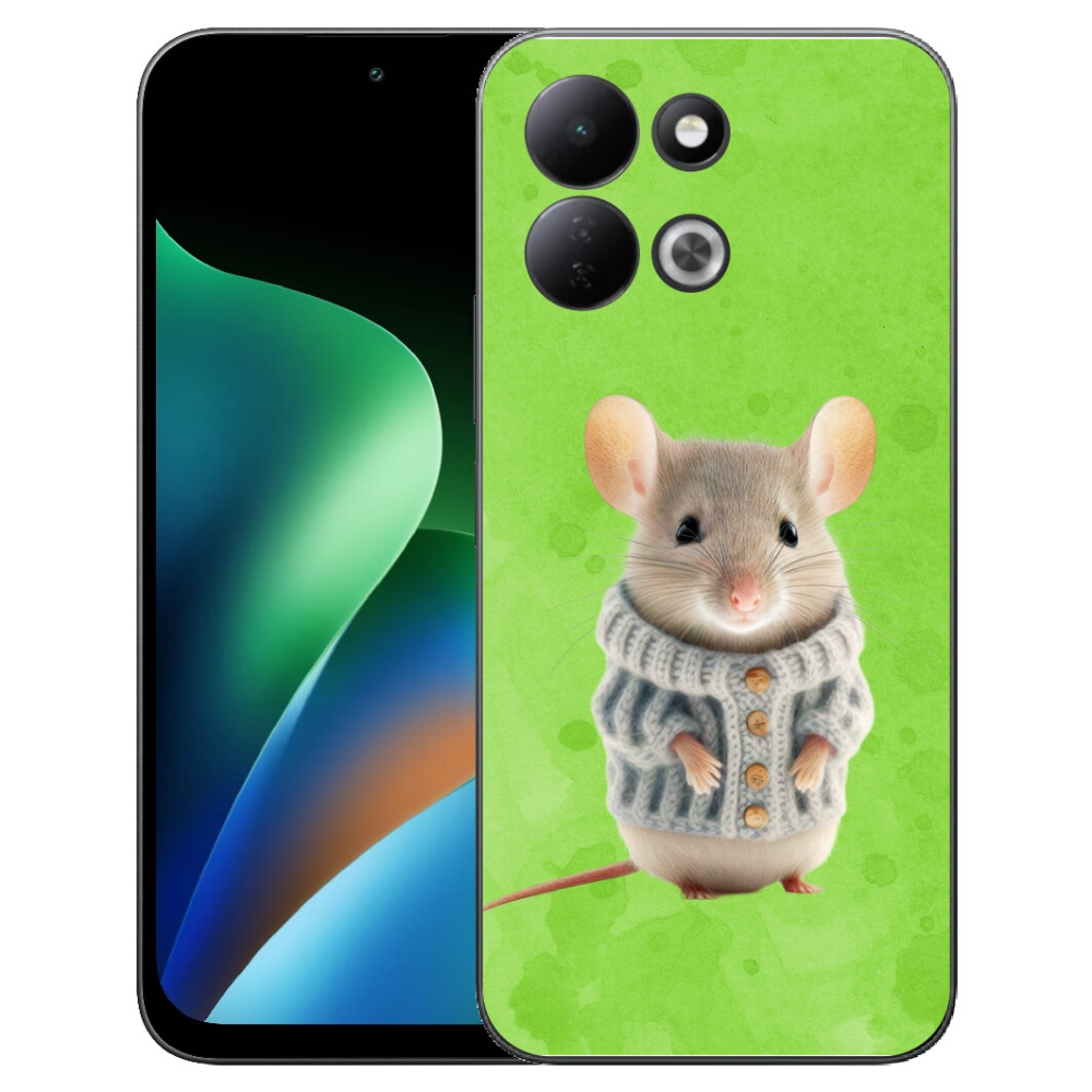 Gelový kryt mmCase na Xiaomi Redmi 17 4G/5G - myška ve svetru