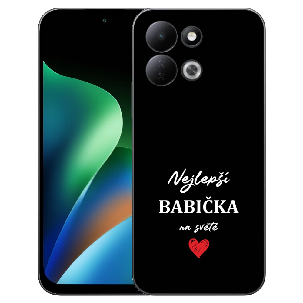 Gelový kryt mmCase na Xiaomi Redmi 17 4G/5G - nejlepší babička 1 černé pozadí