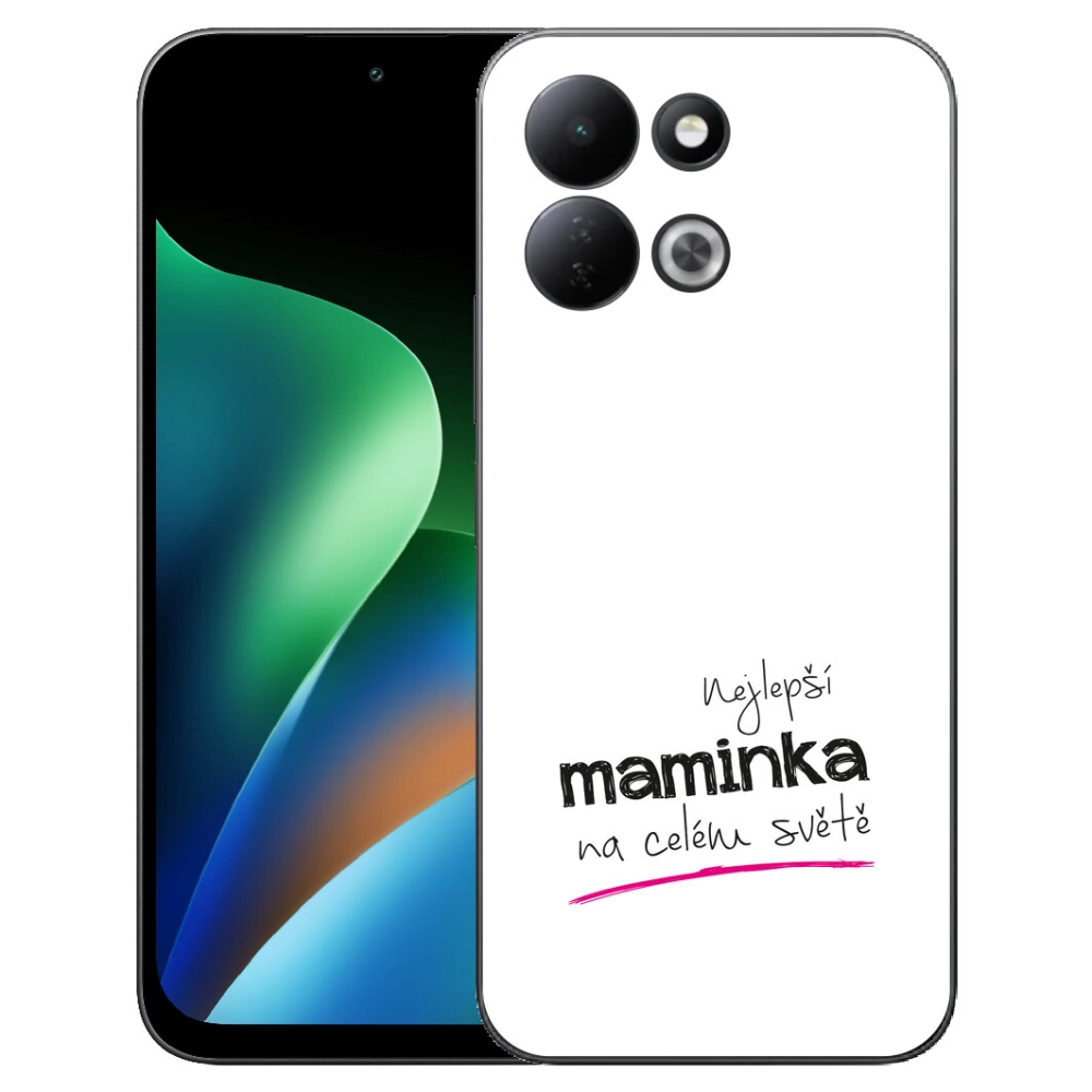 Gelový kryt mmCase na Xiaomi Redmi 17 4G/5G - nejlepší maminka 4 bílé pozadí