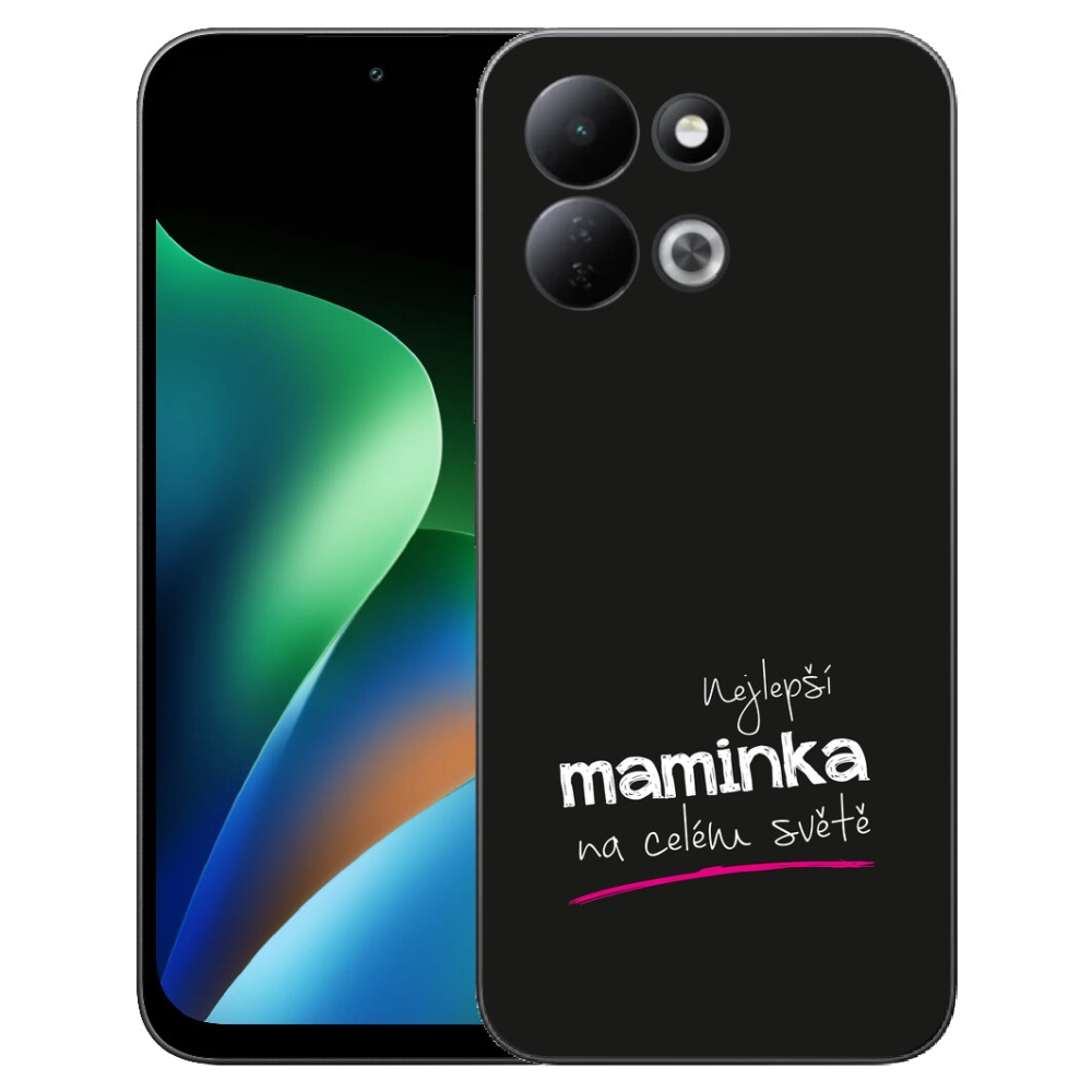 Gelový kryt mmCase na Xiaomi Redmi 17 4G/5G - nejlepší maminka 4 černé pozadí