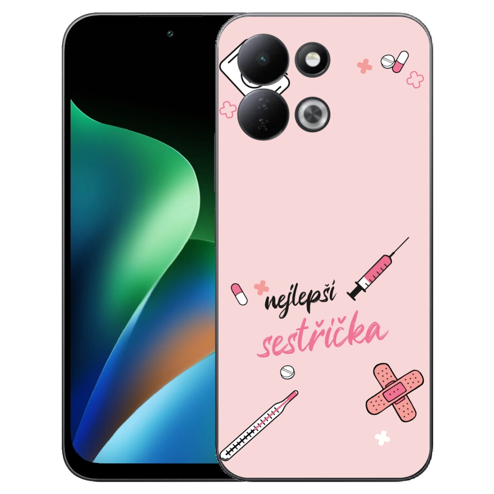 Gelový kryt mmCase na Xiaomi Redmi 17 4G/5G - nejlepší sestřička růžové pozadí