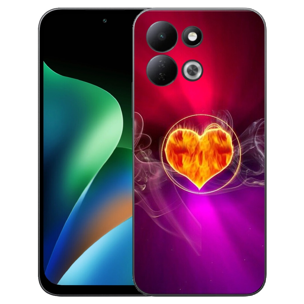 Gelový kryt mmCase na Xiaomi Redmi 17 4G/5G - ohnivé srdce