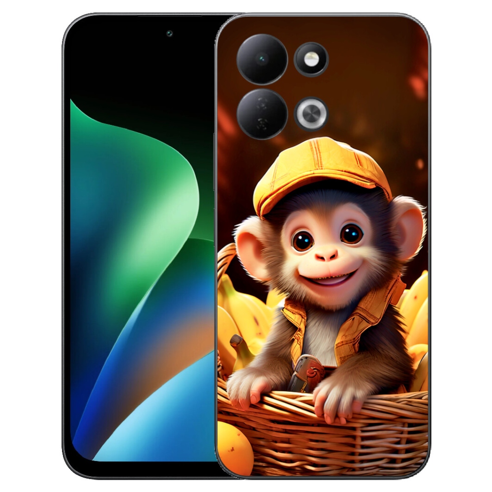 Gelový kryt mmCase na Xiaomi Redmi 17 4G/5G - opice v košíku