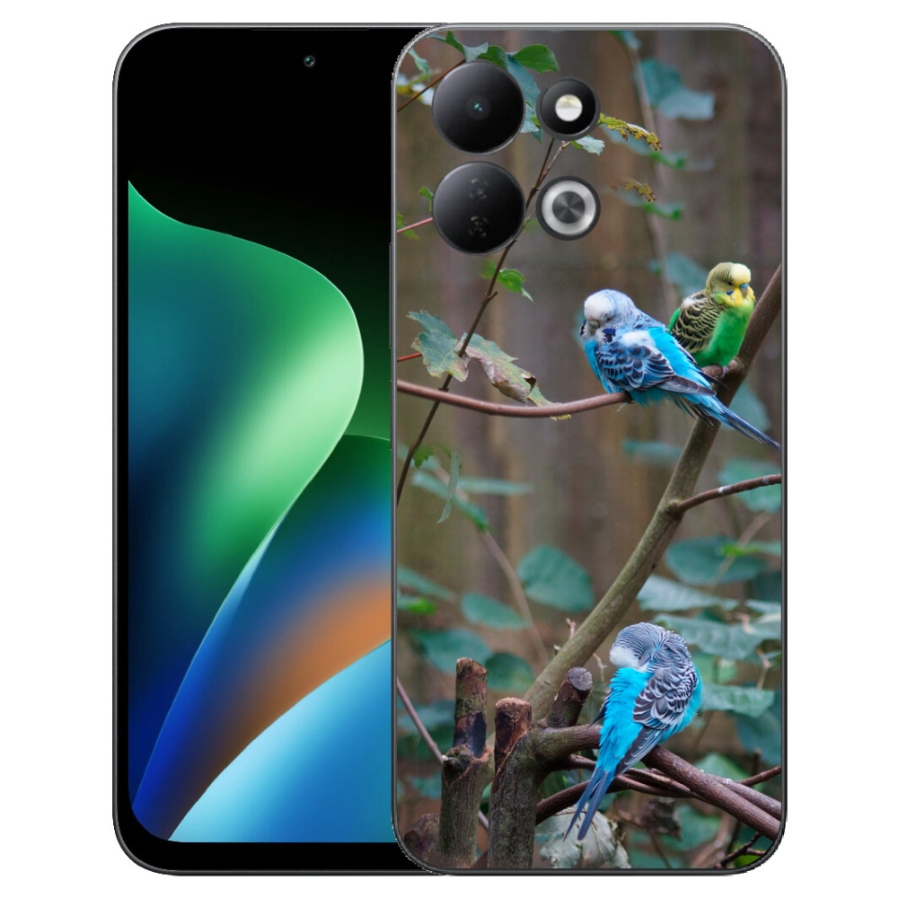 Gelový kryt mmCase na Xiaomi Redmi 17 4G/5G - papoušci na větvi