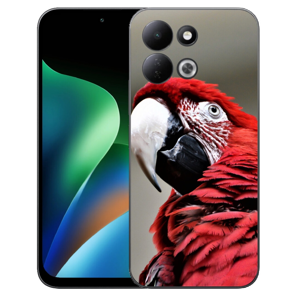 Gelový kryt mmCase na Xiaomi Redmi 17 4G/5G - papoušek ara červený
