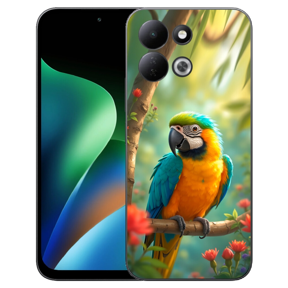 Gelový kryt mmCase na Xiaomi Redmi 17 4G/5G - papoušek ara modrožlutá