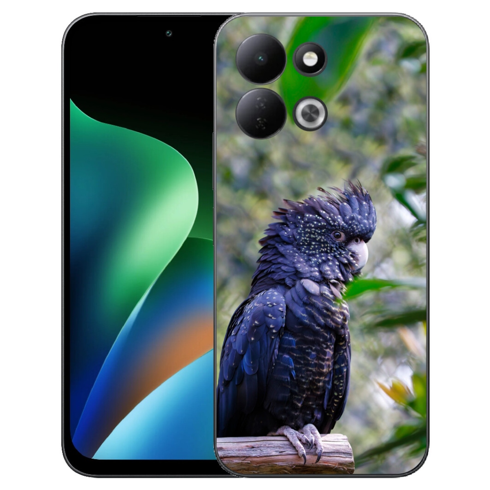 Gelový kryt mmCase na Xiaomi Redmi 17 4G/5G - papoušek kakadu černý